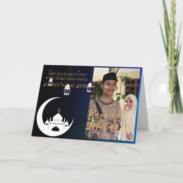 Tarjeta de fotografía moderna en inglés de RAMADAN (Anverso)