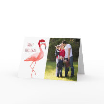 Tarjeta de fotografía navideña graciosa Santa Flam