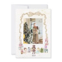 Tarjeta de fotografía navideña Pastel Nutcracker R