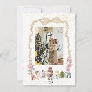 Tarjeta de fotografía navideña Pastel Nutcracker R