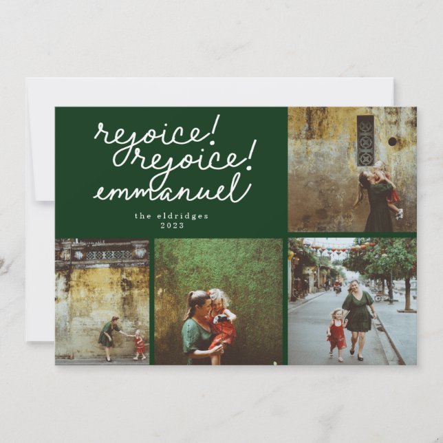 Tarjeta de fotografía religiosa de Navidad moderna (Anverso)