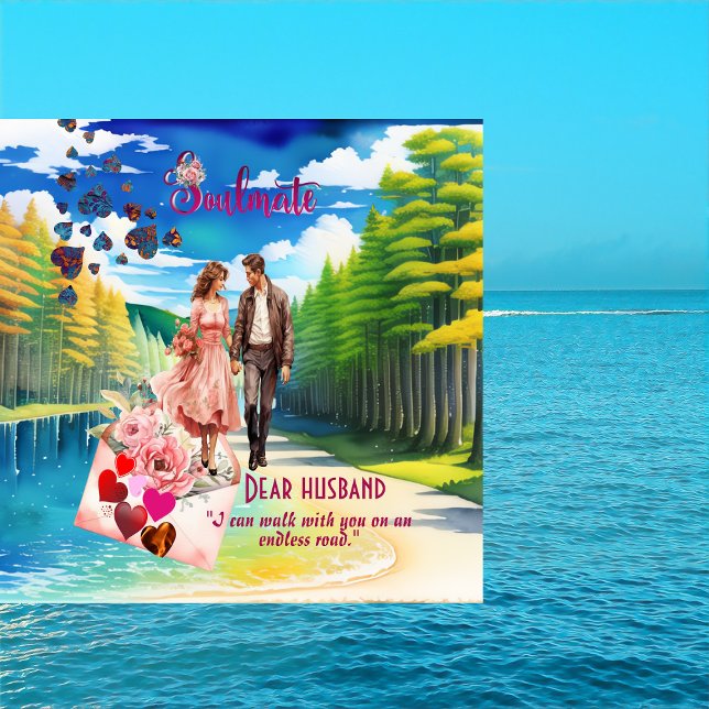 Tarjeta de fotografía romántica para el marido de  (Soulmate Husband Romantic Valentine Photo Card)