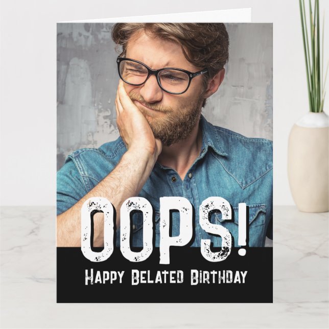 Tarjeta De Fotografía Y Tipografía De Cumpleaños B (Anverso)