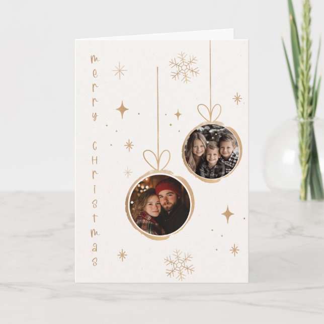 Tarjeta de fotos alegre para navidad (Anverso)