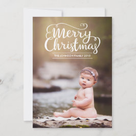 Tarjeta de fotos contemporánea de escritura merry 