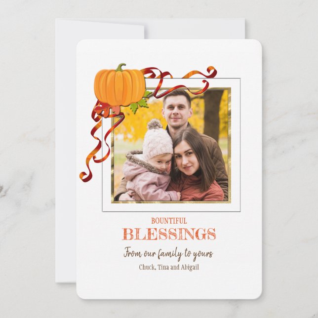 Tarjeta de Fotos de Abundantes Bendiciones (Anverso)