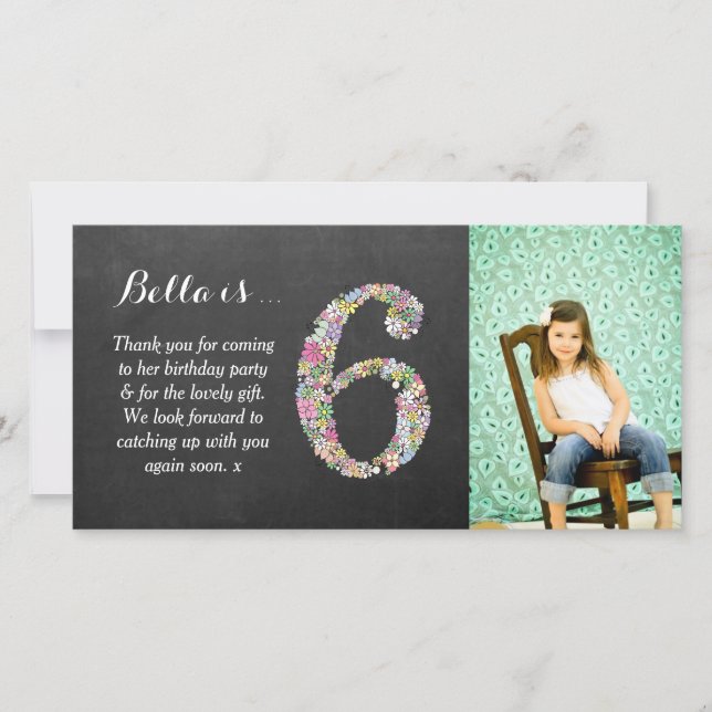 Tarjeta de fotos de agradecimiento a los chicas de (Anverso)