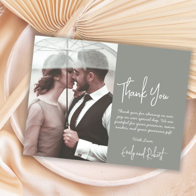 Tarjeta de fotos de agradecimiento al Boda Verde d (Subido por el creador)