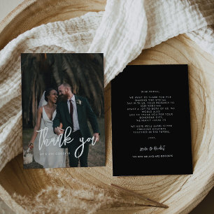 Tarjeta de fotos de agradecimiento al moderno boda