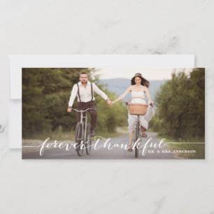 Tarjeta de fotos de agradecimiento escrita a mano 