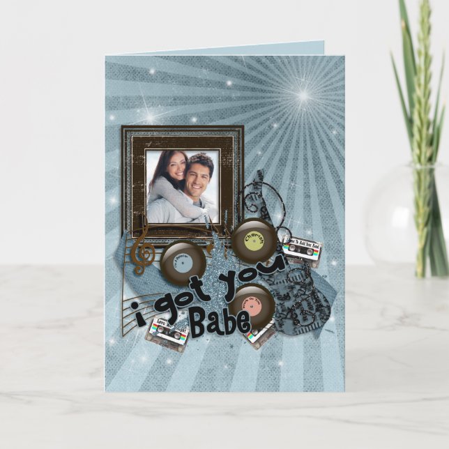 tarjeta de fotos de aniversario rock 'n roll (Anverso)