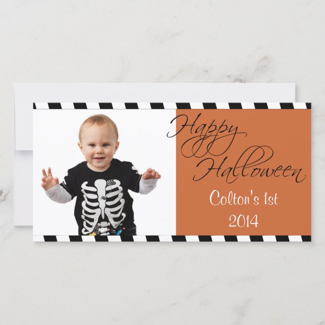 Tarjeta de fotos de Feliz Feliz Halloween personal (Anverso)