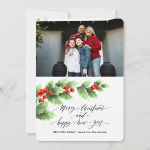 Tarjeta de fotos de Feliz Navidad Feliz Año Nuevo