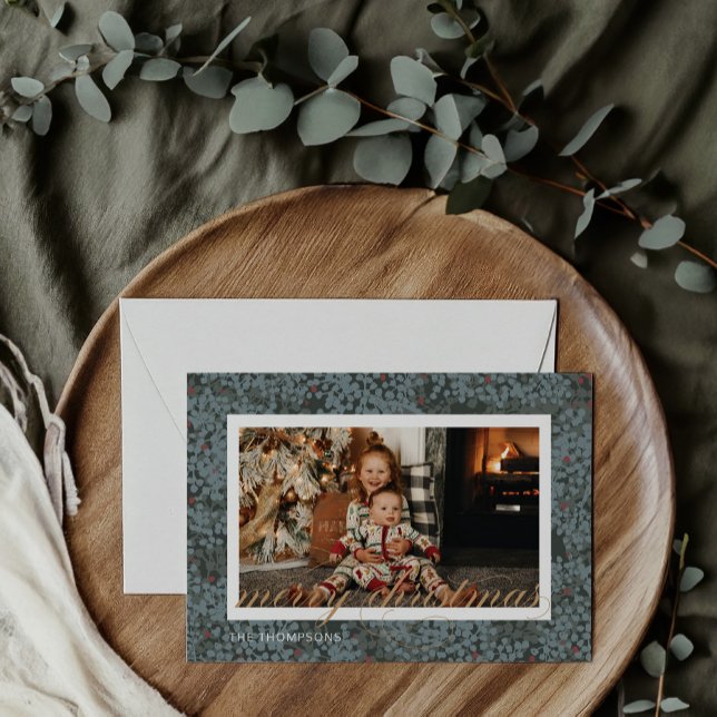 Tarjeta de fotos de Feliz Navidad y Berries (Subido por el creador)