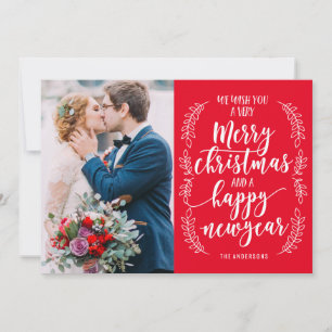 Tarjeta de fotos de Feliz Navidad y Feliz Año Nuev