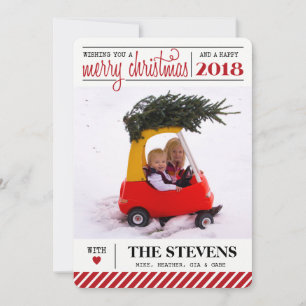 Tarjeta de fotos de Feliz Navidad y Feliz Año Nuev
