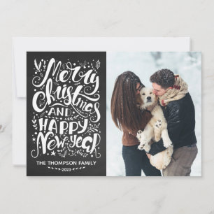Tarjeta de fotos de Feliz Navidad y Feliz Año Nuev