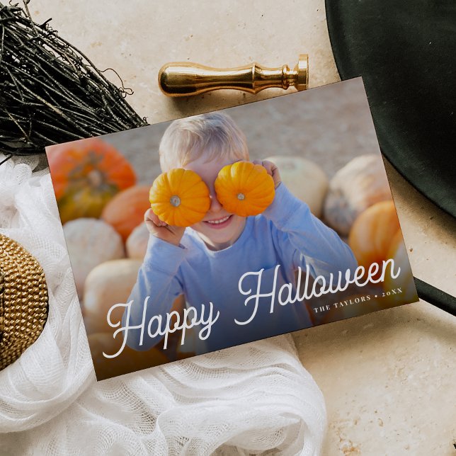 Tarjeta de fotos de Halloween con guión retro (Subido por el creador)