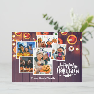 Tarjeta de fotos de la familia Happy Halloween