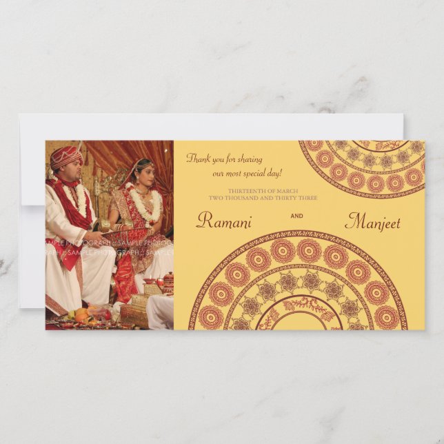 Tarjeta de fotos de la india Henna Boda (Anverso)