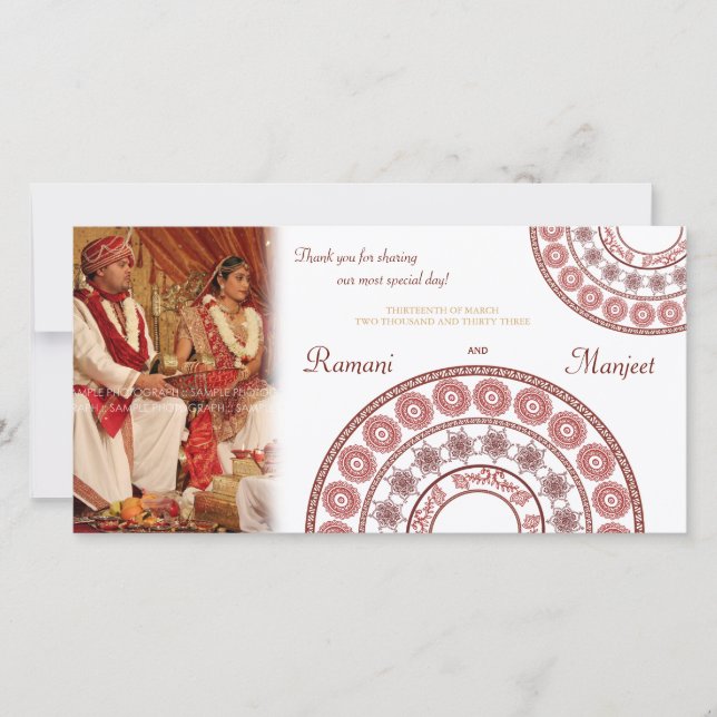 Tarjeta de fotos de la india Henna Boda (Anverso)