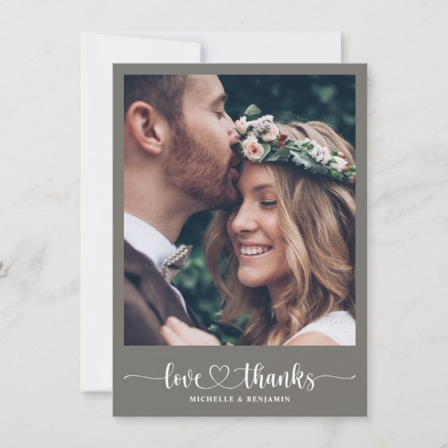 Tarjeta de fotos de la moderna y elegante boda (Anverso)