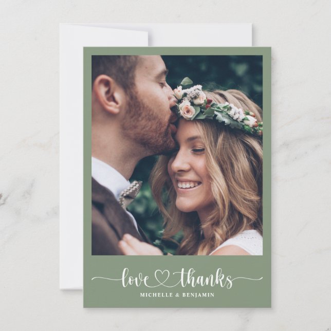 Tarjeta de fotos de la moderna y elegante boda (Anverso)