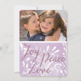 Tarjeta de fotos de Lavender Joy Peace Love Holida