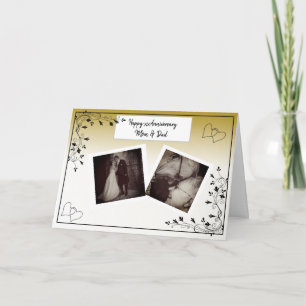 Tarjeta de fotos de mamá y papá de feliz aniversar