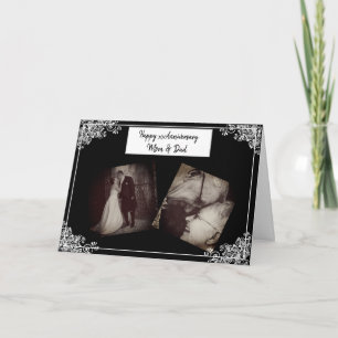 Tarjeta de fotos de mamá y papá de feliz aniversar