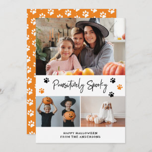 Tarjeta de fotos de Mascota de Halloween con parti