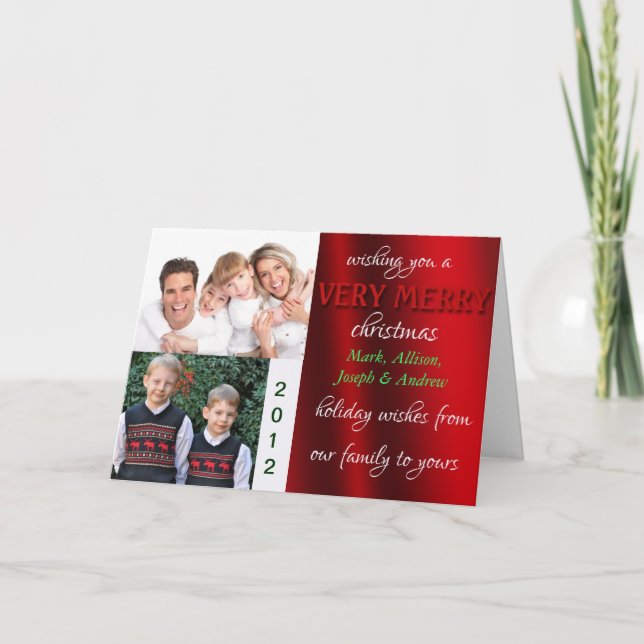 Tarjeta de fotos de Merry Cristmas (Anverso)