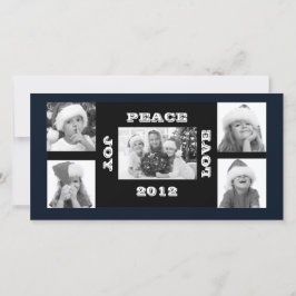 Tarjeta de fotos de Navidad 5 fotos Alegría por la