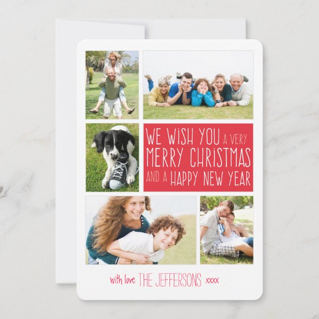 Tarjeta de fotos de navidad | Collaje de fotos de  (Anverso)