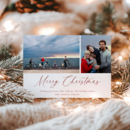 Tarjeta de fotos de navidad con guión rojo