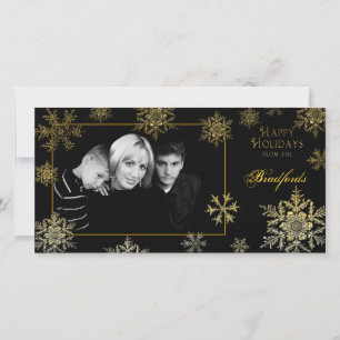 Tarjeta de fotos de Navidad - Copos de nieve