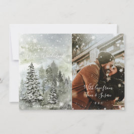 tarjeta de fotos de navidad de invierno con navida