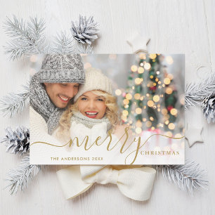 Tarjeta de fotos de navidad de navidad con guión d