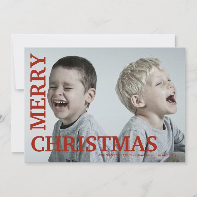 Tarjeta de Fotos de Navidad Deseos de Feliz Navida (Anverso)