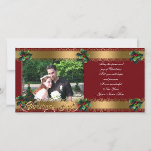 tarjeta de fotos de Navidad elegante oro