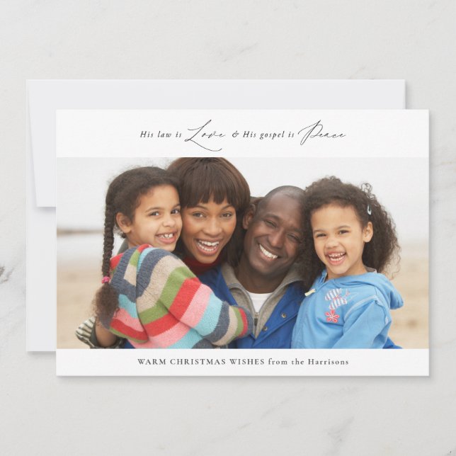 Tarjeta de fotos de Navidad Moderna Religiosa de A (Anverso)