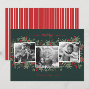 Tarjeta de fotos de navidad muy morada