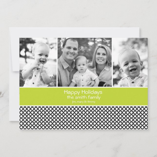 Tarjeta de fotos de vacaciones con 3 fotos (Anverso)