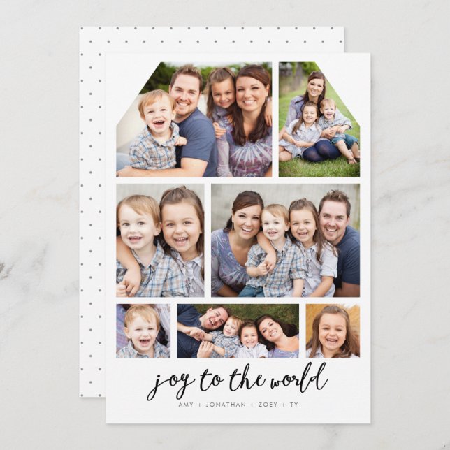 Tarjeta de fotos de vacaciones con etiqueta de 7 f (Anverso / Reverso)