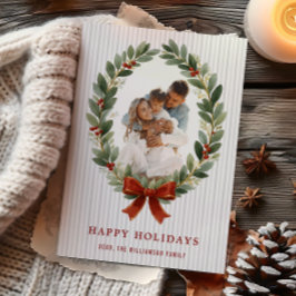 Tarjeta de fotos de vacaciones con marco ovalado d