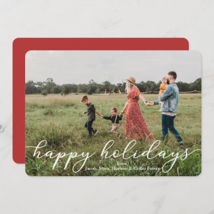 Tarjeta de fotos de vacaciones felices con script