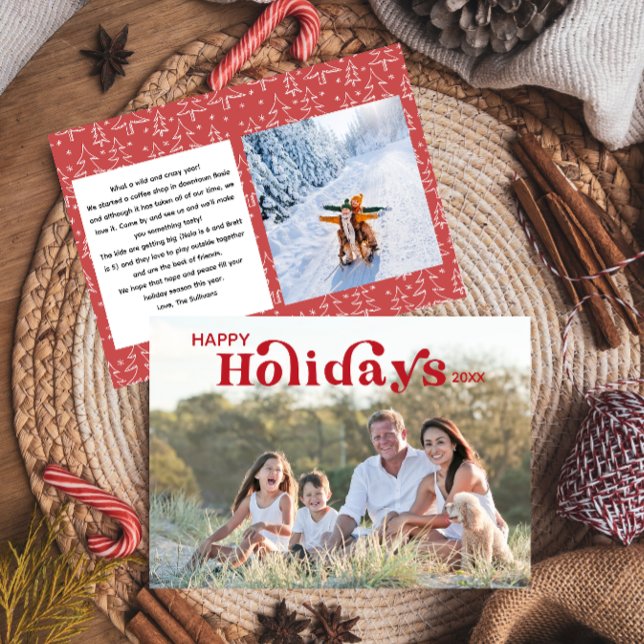 Tarjeta de fotos de vacaciones felices - Rojo (Subido por el creador)