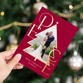 Tarjeta de fotos de vacaciones modernas con foil Á