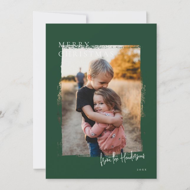 Tarjeta de fotos de vacaciones modernas con marco  (Anverso)