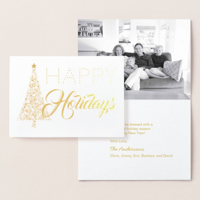 Tarjeta de fotos del Árbol de Navidad Feliz Fiesta (Demostración)